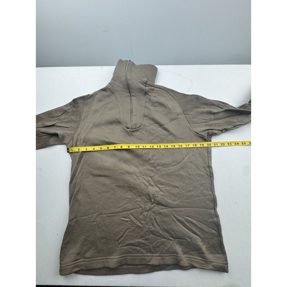 Military Shirt Mens Medium Undershirt Cold Weather Fleece Brown Sekri 1/4 Zip - Picture 5 of 15